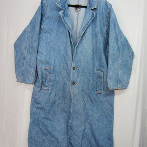 Sunbelt Denim Trench Coat Duster Jean Jacket Vintage 100% Cotton